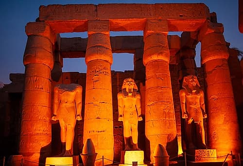 Africa, Egypt, Luxor. View of the Luxor Temple ruins. Art Print